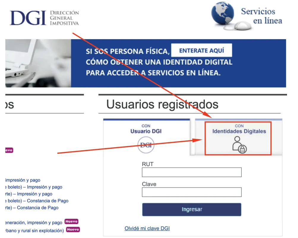 Inicio de sesión con Identidades Digitales